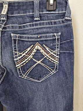 Ariat Women’s Dark Blue Bootcut Jeans with Embroidered Pocket